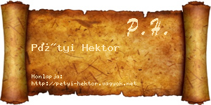Pétyi Hektor névjegykártya